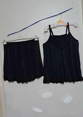 Siyah Mini Kadın Pijama Takımı