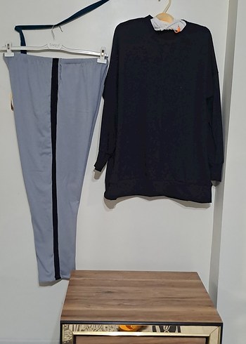 Gri Kadın Rahat Kesim Eşofman Takımı - Görsel 5