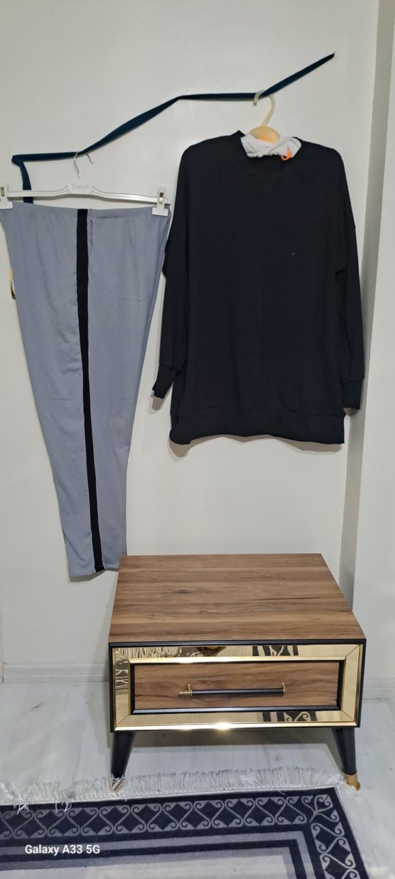 Gri Kadın Rahat Kesim Eşofman Takımı - Görsel 4