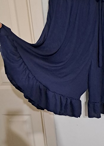 Lacivert Mini İp Askılı Bohem Pijama Takımı - Görsel 4