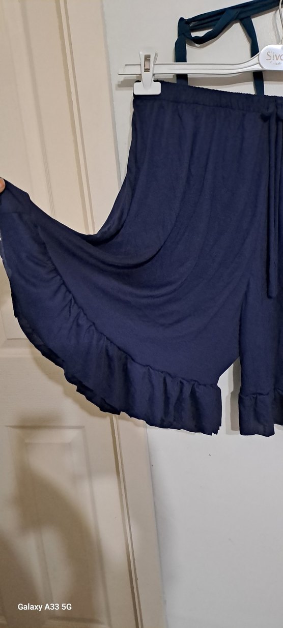 Lacivert Mini İp Askılı Bohem Pijama Takımı - Görsel 4