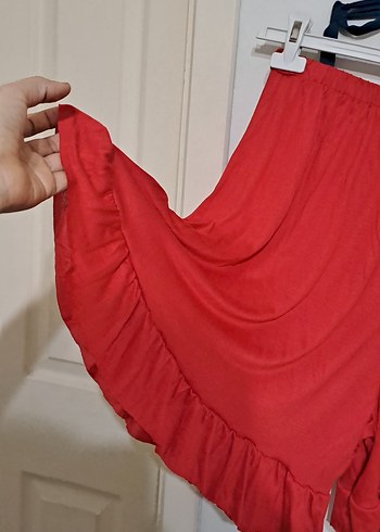 Kırmızı Siyah Mini Askılı Gecelik Takımı - Görsel 8