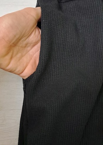 Siyah Kadın Midi Kumaş Pantolon - Görsel 3