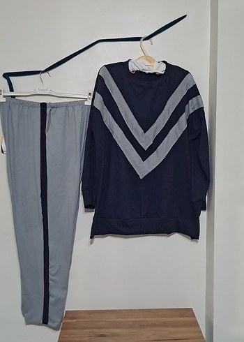 V Yaka Kahverengi Kadın Eşofman Takımı - Görsel 8