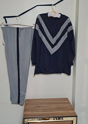 V Yaka Kahverengi Kadın Eşofman Takımı - Görsel 13