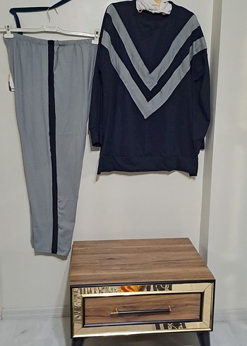 V Yaka Kahverengi Kadın Eşofman Takımı - Görsel 12