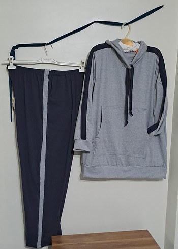 Gri Kadın Oversize Eşofman Takımı - Görsel 7