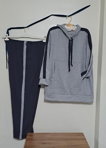 Gri Kadın Oversize Eşofman Takımı - Görsel 2