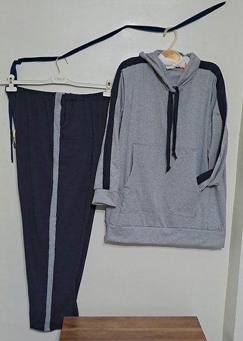 Gri Kadın Oversize Eşofman Takımı - Görsel 3