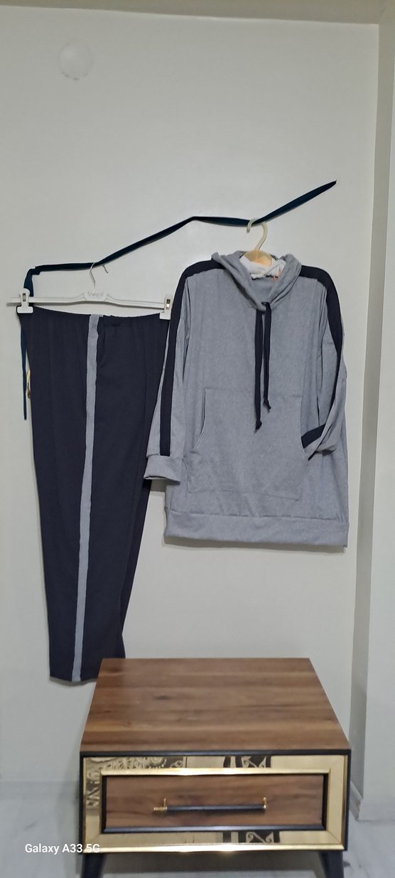 Gri Kadın Oversize Eşofman Takımı - Görsel 2