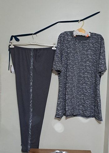 Gri Batik Desenli Erkek Pijama Takımı
