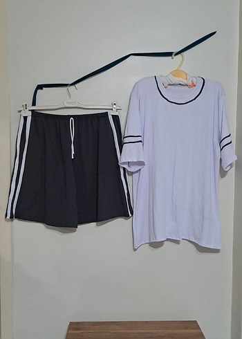 Erkek Gri Beyaz Rahat Mini Pijama Takımı