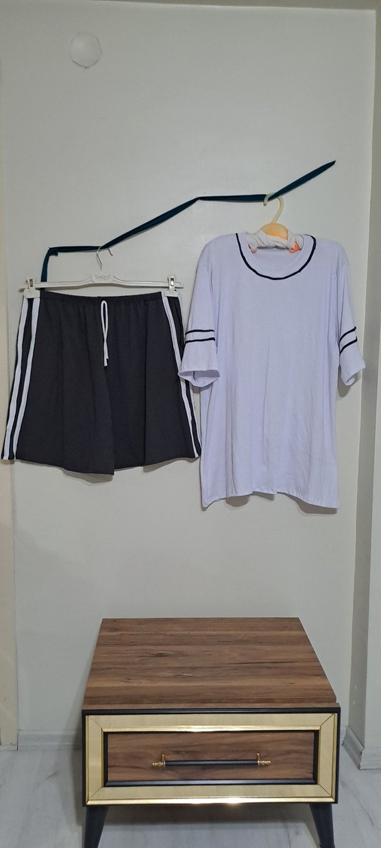 Erkek Gri Beyaz Rahat Mini Pijama Takımı - Görsel 4