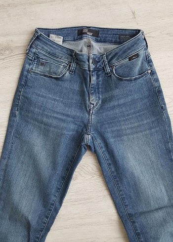 Düz Mavi Kadın Denim Pantolon