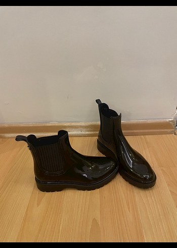 36 Beden Siyah Simli Rugan Stiletto Topuklu Kadın Bot