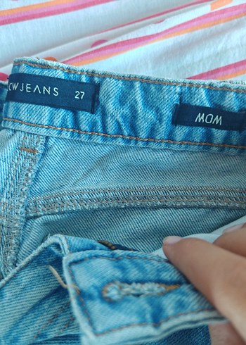 27 Beden Mavi Loose Fit Midi Kadın Kot Pantolon