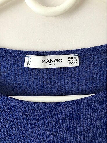 s Beden Mango yumuşak dokulu lacivert bluz