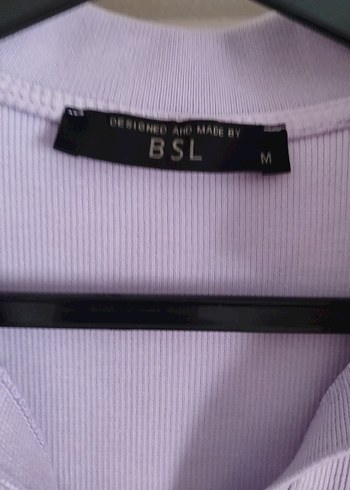 BSL FASHION Polo yaka crop tişört/mini üst