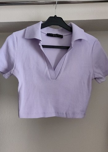 Polo yaka crop tişört/mini üst