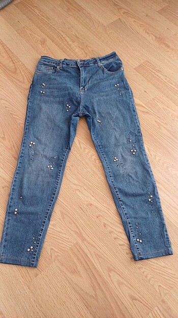 Bayan taşlı jeans pantolon 