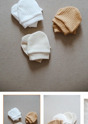 OhlalaKoala Nakışlı Bebek Önlüğü Seti - Açık Kahverengi - Görsel 2