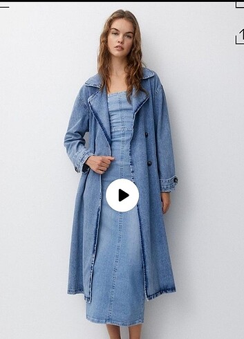 Pull and bear denim trençkot 