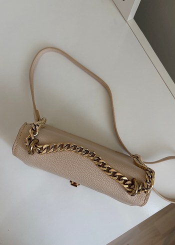 Klasik Bej Deri Kadın Çanta - Görsel 2