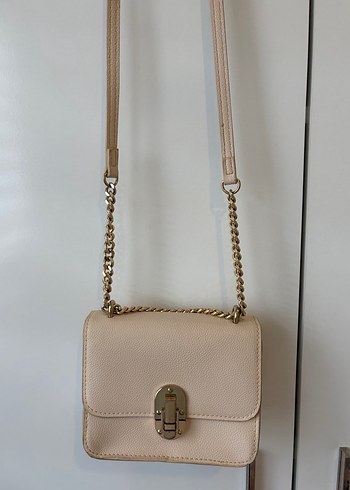 Klasik Bej Deri Kadın Çanta - Görsel 4