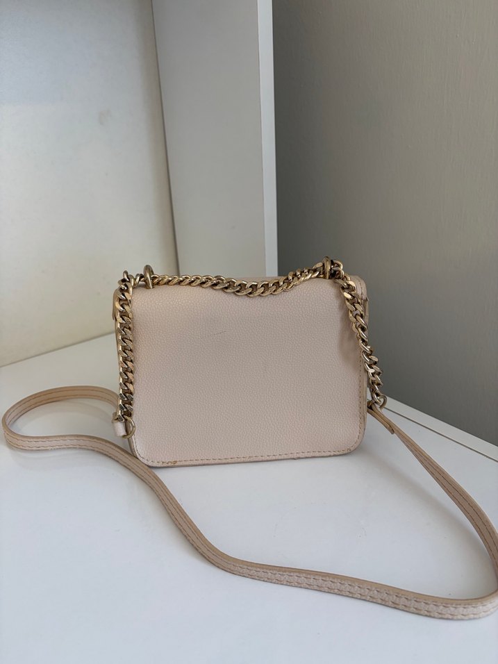 Klasik Bej Deri Kadın Çanta - Görsel 3