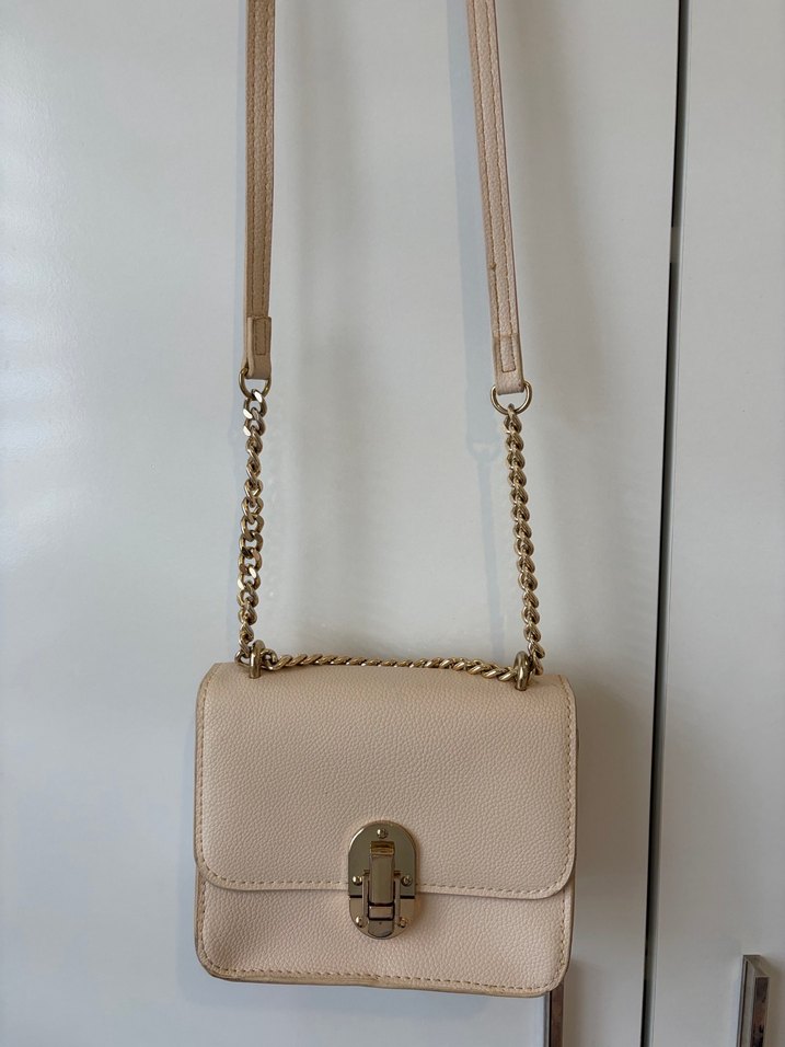 Klasik Bej Deri Kadın Çanta - Görsel 4