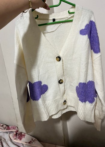 Zara Mor Bulutlu Ekru V Yaka Triko Hirka