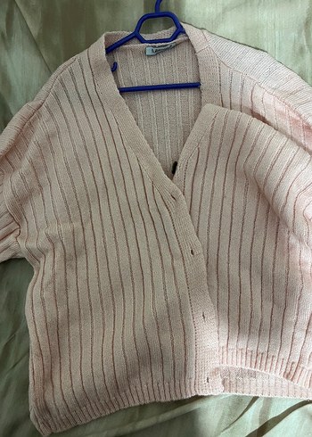Zara Pastel Pembe V Yaka Triko Hirka