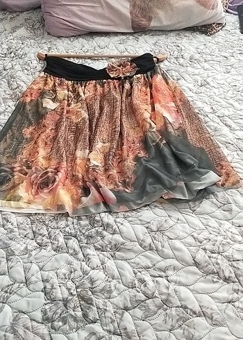 xl Beden çeşitli Renk Fırfırlı Bohem Mini Etek
