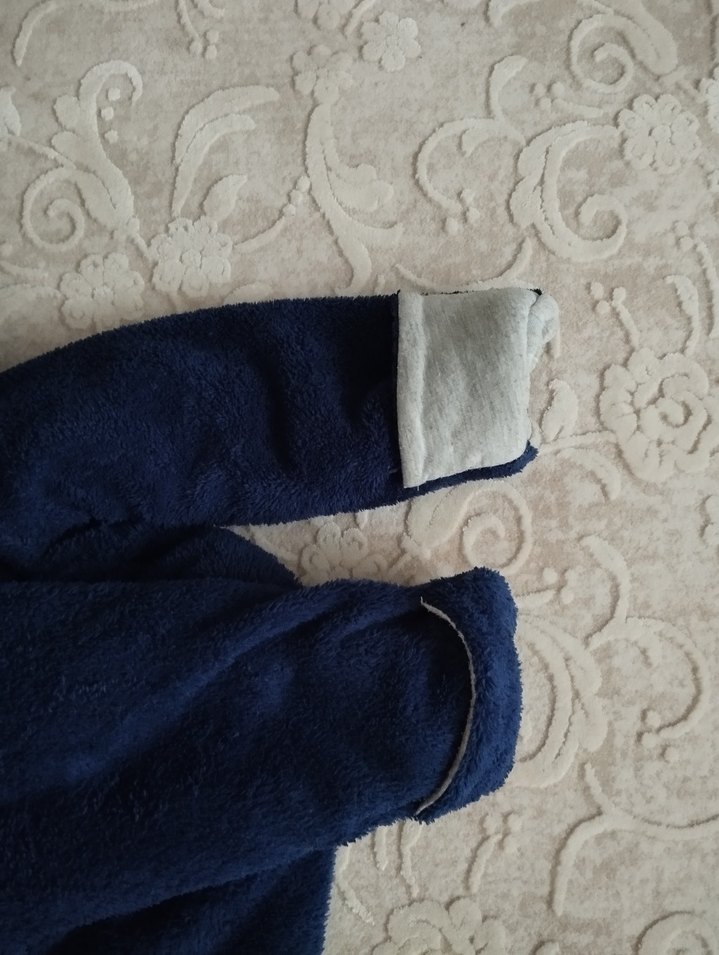 Mavi Kürklü Erkek Bebek Tulumu - Görsel 4