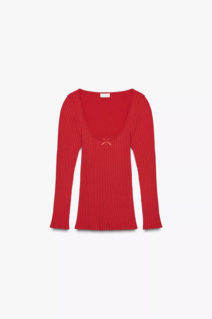 Zara Dikişsiz Fitilli Fiyonklu Top - Görsel 5