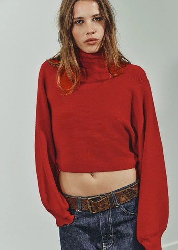 Zara Geniş Kollu Triko Kazak - Görsel 4