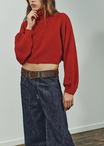 Zara Geniş Kollu Triko Kazak - Görsel 5