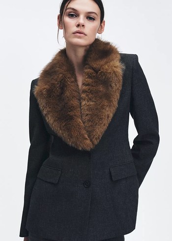 Zara Suni Yakalı Vücuda Oturan Blazer Zw Collection - Görsel 6