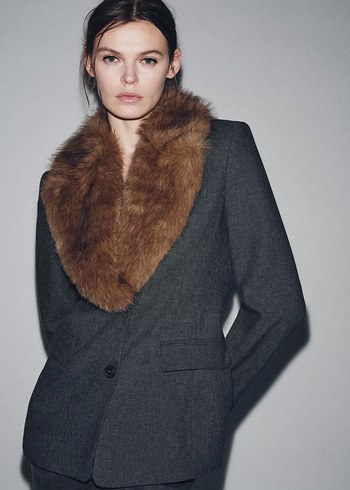 Zara Suni Yakalı Vücuda Oturan Blazer Zw Collection - Görsel 5