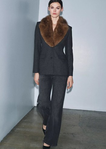 Zara Suni Yakalı Vücuda Oturan Blazer Zw Collection - Görsel 2