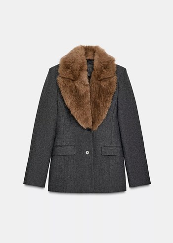 Zara Suni Yakalı Vücuda Oturan Blazer Zw Collection - Görsel 7