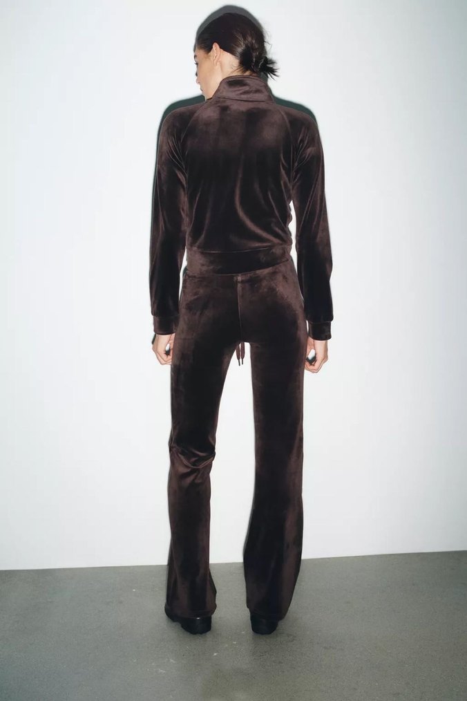 Zara Kahverengi Kadife Pantolon - Görsel 5