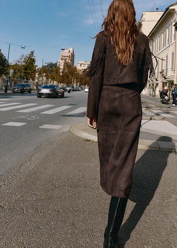 Zara Saçaklı Suni Süet Ceket - Görsel 4