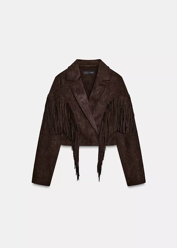 Zara Saçaklı Suni Süet Ceket - Görsel 7