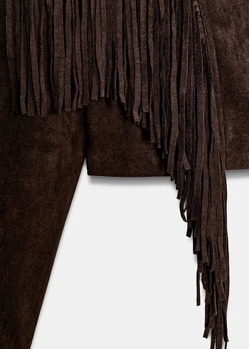 Zara Saçaklı Suni Süet Ceket - Görsel 9