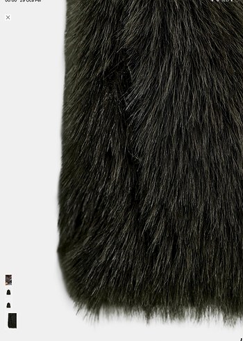 Zara Suni Peluş Yelek boz kahverengi gri - Görsel 8