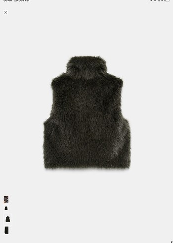 Zara Suni Peluş Yelek boz kahverengi gri - Görsel 7