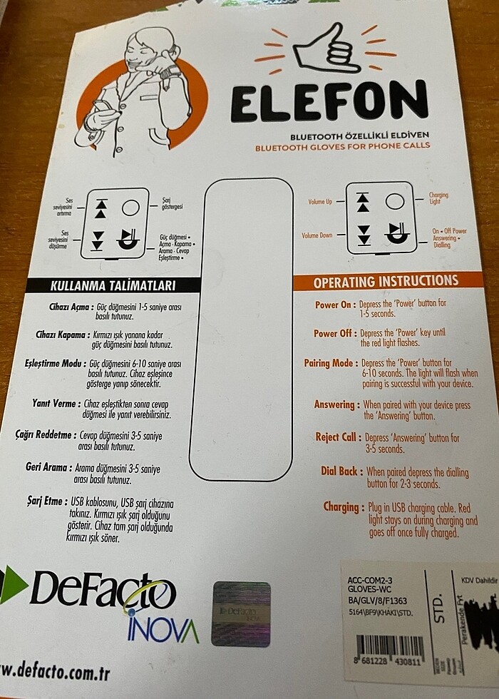 Bluetooth Lu eldiven - Görsel 3