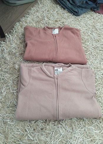H&M Kız Çocuk Pembe Polar Tulum Pijama