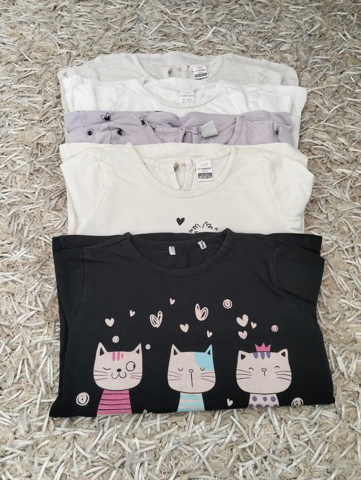 Kız Çocuk Uzun Kollu Pamuklu Baskılı Tişört - Görsel 2